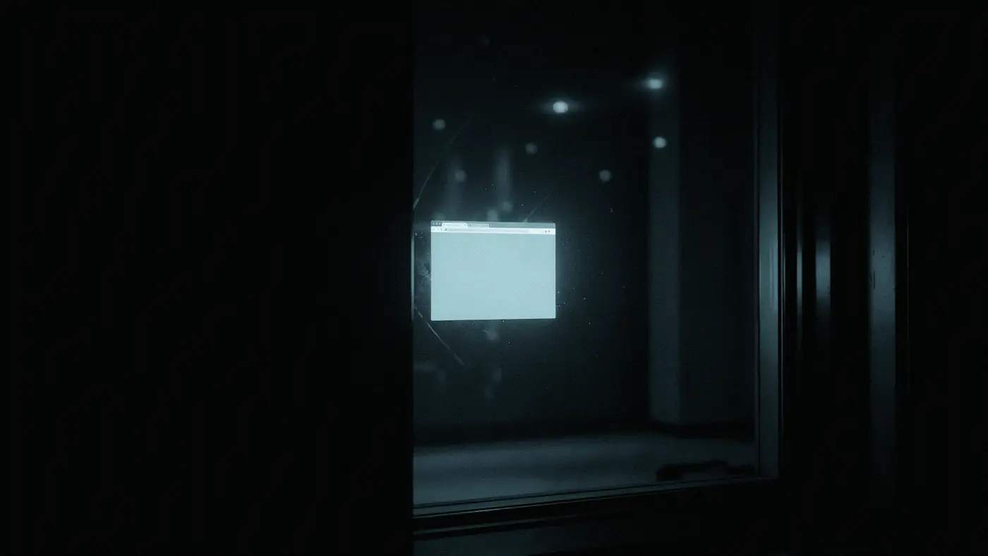 Reflet sombre de fenetre, image de securite numerique