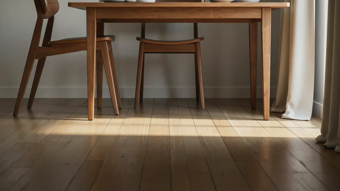 Table vide avec chaise reculee, image de violence psychologique
